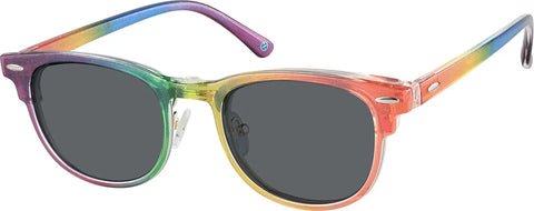 Rainbow Polarized Browline Clip-on Glasses #542629