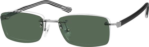 Silver Polarized Rectangle Magnetic Clip-on Glasses #584511