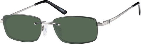 Silver Polarized Rectangle Magnetic Clip-on Glasses #585311