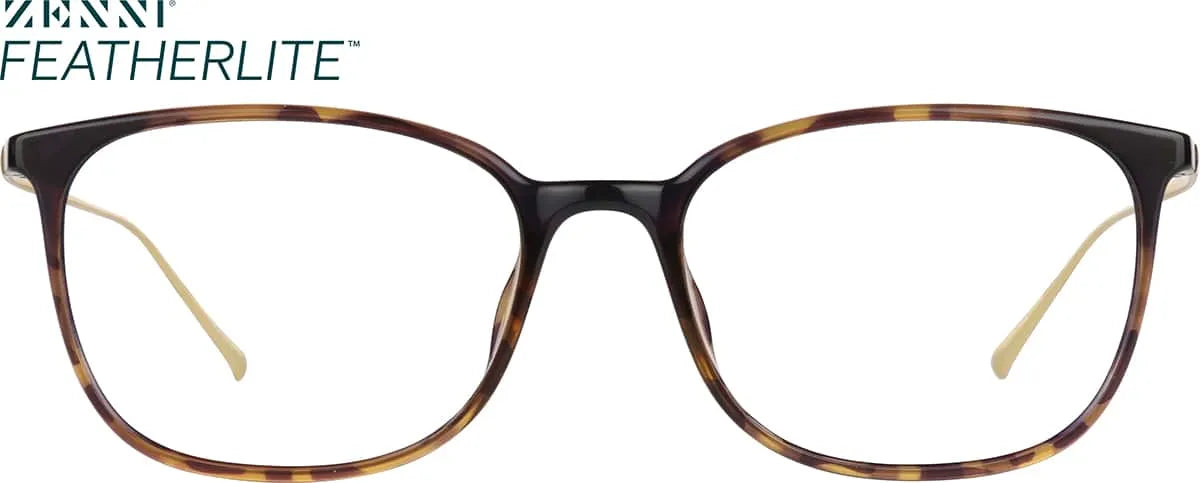 Tortoiseshell Rectangle Glasses #7820325