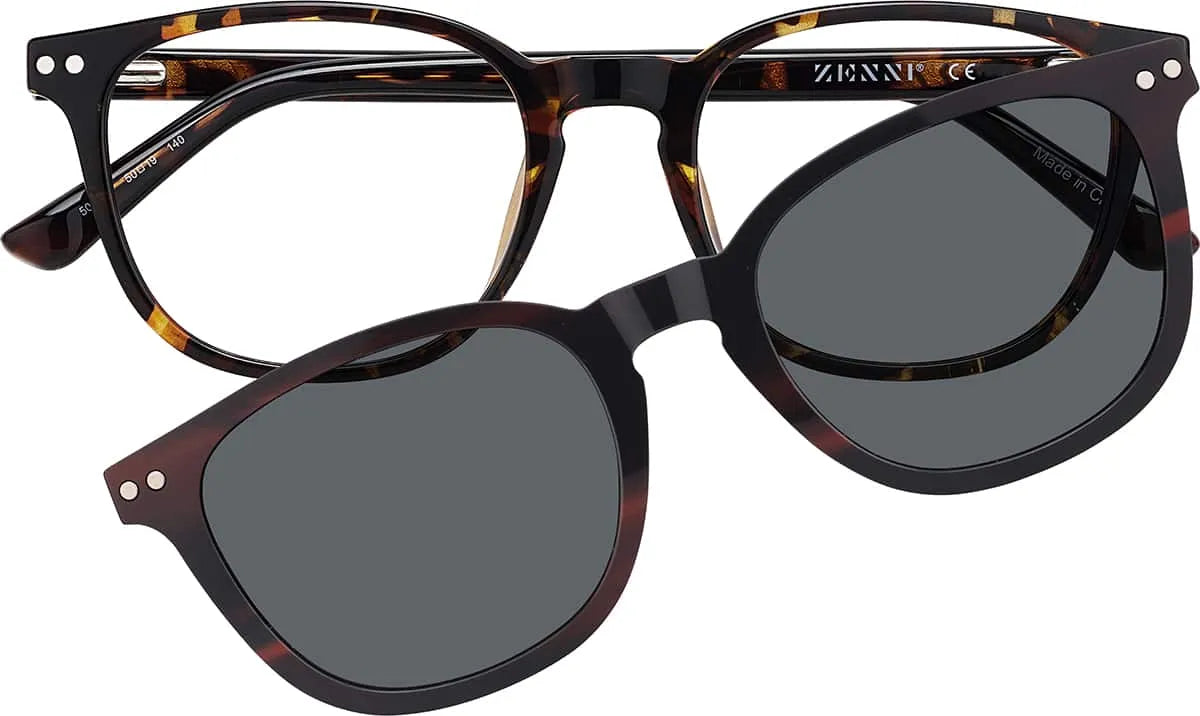Tortoiseshell Polarized Magnetic Clip On Eyeglasses #99122525
