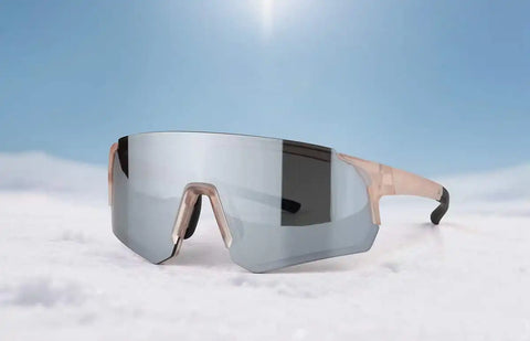 Pink with Silver Mirror Wrap-Around Sports Sunglasses #T02071911