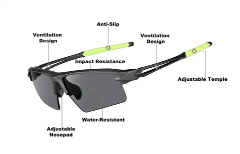 Gray with Gray Lenses Wrap-Around Sports Sunglasses #T08081212