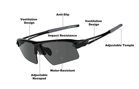 Black with Gray Lenses Wrap-Around Sports Sunglasses #T99112112