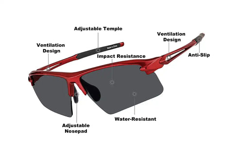 Red Wrap-Around Sports Sunglasses #T99991812
